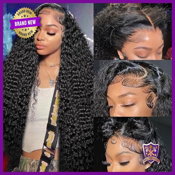 36 Inch Deep Wave Lace Front Wig Human Hair 200 Density Glueless main image 6